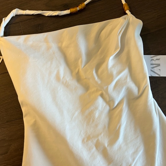 Zara White Halter Mini M NWT - Picture 3 of 4